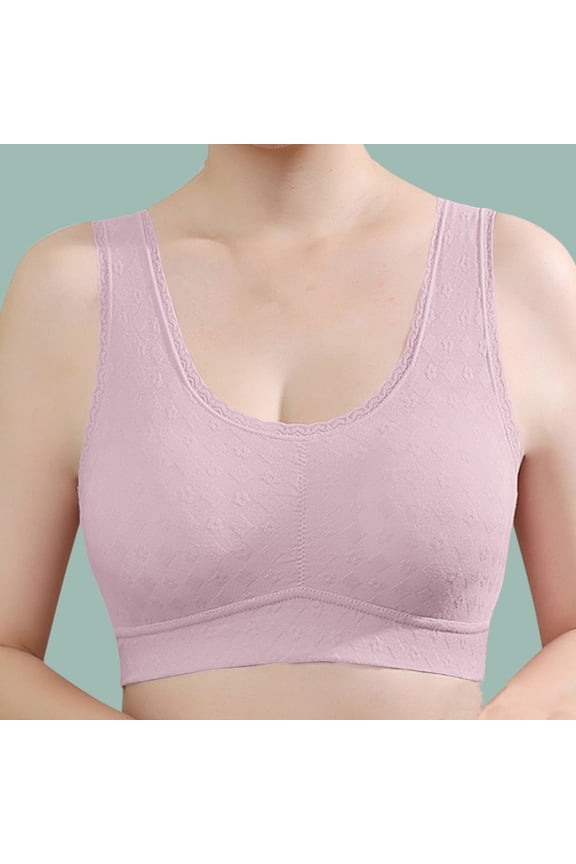 Wireless Bras for Women,Womens Bras,Soft,Stretch Fabric,Solid,Nylon,Spandex,Purple,XL(US:10)