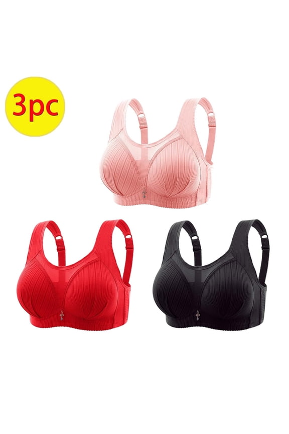 Wireless Bras for Women,Womens Bras,Soft,Stretch Fabric,Solid,Nylon,Spandex,Red,XL