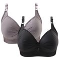 thumbnail image 1 of ATENAR Wireless Bras for Women,Womens Bras,Stretch Fabric,Breathable,Solid,Nylon,Gray,3XL(US:14), 1 of 4