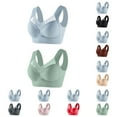 thumbnail image 1 of ATENAR Wireless Bras for Women,Womens Bras,Stretch Fabric,Breathable,Solid,Nylon,Spandex,Green,XL(US:10), 1 of 3