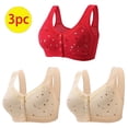 thumbnail image 1 of ATENAR Wireless Bras for Women,Womens Bras,Stretch Fabric,Breathable,Solid,Nylon,Spandex,Red,3XL(US:14), 1 of 5