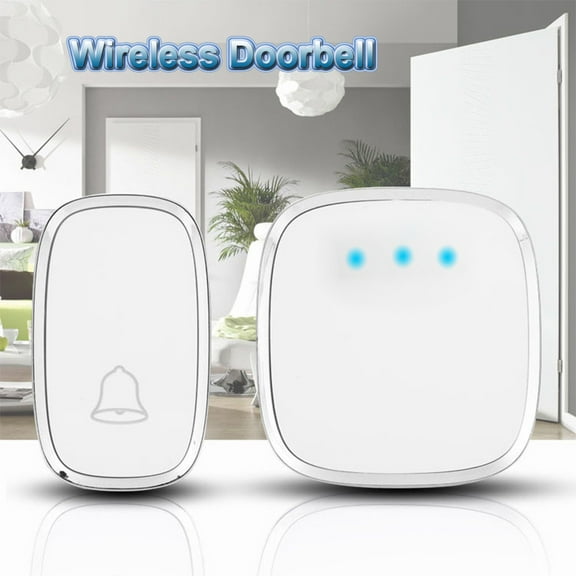 WJHWSX Wireless Doorbell,Smart Doorbell Wireless,2-Way Talk,LED Flashing for Hearing Impaired with 1 Receiver,Plastic