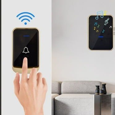 WJHWSX Wireless Doorbell,Smart Doorbell Wireless,LED Flashing for Hearing Impaired with 1 Receiver,ABS