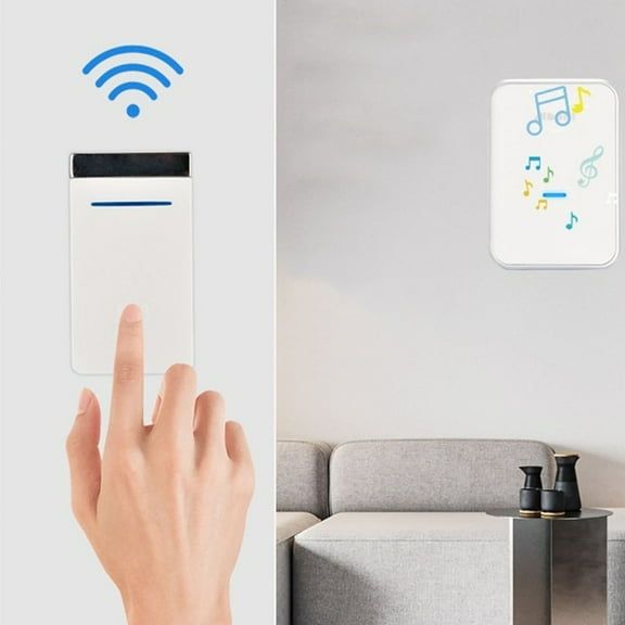WJHWSX Wireless Doorbell,Smart Doorbell Wireless,LED Flashing for Hearing Impaired with 1 Receiver,ABS