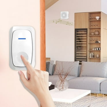 WJHWSX Wireless Doorbell,Smart Doorbell Wireless,LED Flashing for Hearing Impaired with 1 Receiver,Plastic