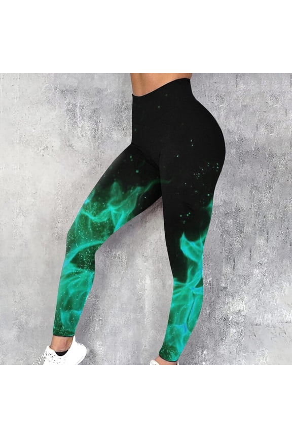 Women's Leggings,Butt Lifting Leggings for Women,Compression Leggings for Women,Cinched,Comfort Fit,Printed,Polyester,Spandex,Mint Green,2XL(US:12)