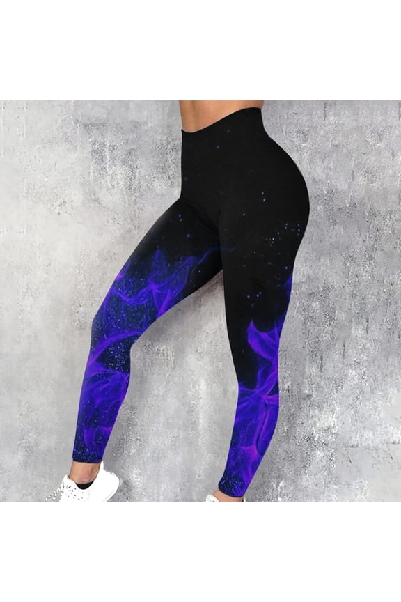 Women's Leggings,Butt Lifting Leggings for Women,Compression Leggings for Women,Cinched,Comfort Fit,Printed,Polyester,Spandex,Blue,3XL(US:14)