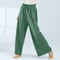 thumbnail image 1 of WJHWSX Women's Pants,Casual Pants for Women,Straight Leg Pants Women,Elastic Waistband,Breathable,Solid,Polyester,Green,XL(US:10), 1 of 6
