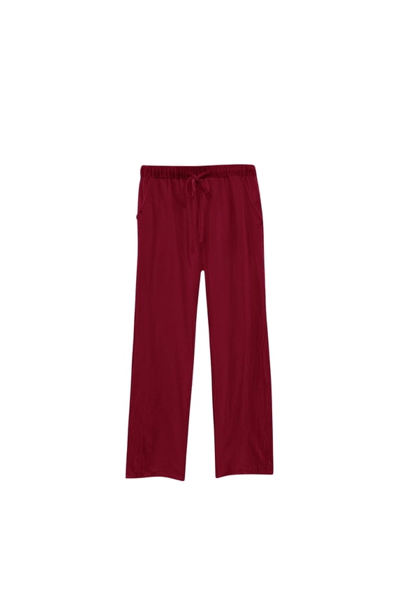 Women's Pants,Loose Pants for Women,Casual Pants for Women,Drawstring,Easy Care,Solid,Polyester,Red,3XL(US:14)
