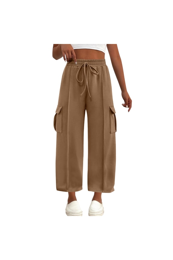 Women's Pants,Straight Leg Pants Women,Loose Pants for Women,Slimming,Easy Care,Solid,Nylon,Spandex,Khaki,2XL