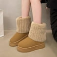 thumbnail image 1 of WJHWSX Womens Boots,Fur Boots,Comfortable,Warm,Slip on,Solid,PU,Yellow,(US:10), 1 of 5