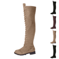 thumbnail image 1 of ATENAR Womens Boots,Thigh High Boots,Stability,Over the Knee,Low Heel,Khaki,39(US:7), 1 of 11