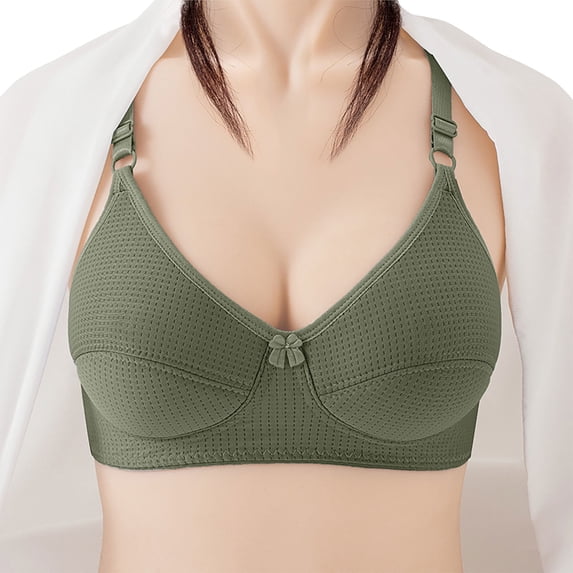 ATENAR Womens Bras,Push Up Bra,Bras for Women,Breathable,Comfort Fit,Solid,Acrylic,Army Green,XL