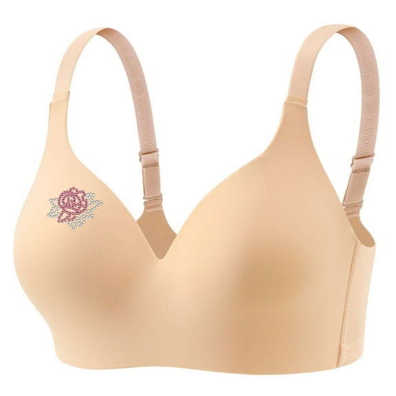 ATENAR Womens Bras,Push Up Bra,Bras for Women,Comfort Fit,Soft,Solid,Nylon,Spandex,Beige,2XL