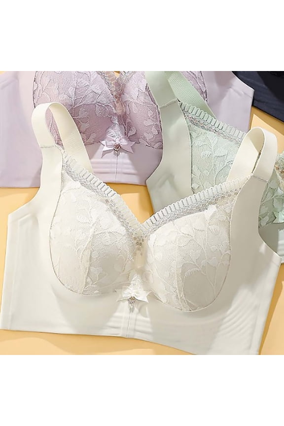 Womens Bras,Push Up Bra,Bras for Women,Soft,Stretch Fabric,Solid,Nylon,Spandex,White,S