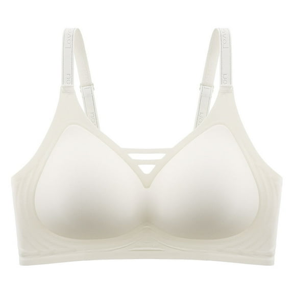 ATENAR Womens Bras,Push Up Bra,Bras for Women,Stretch Fabric,Breathable,Solid,Acrylic,White,M