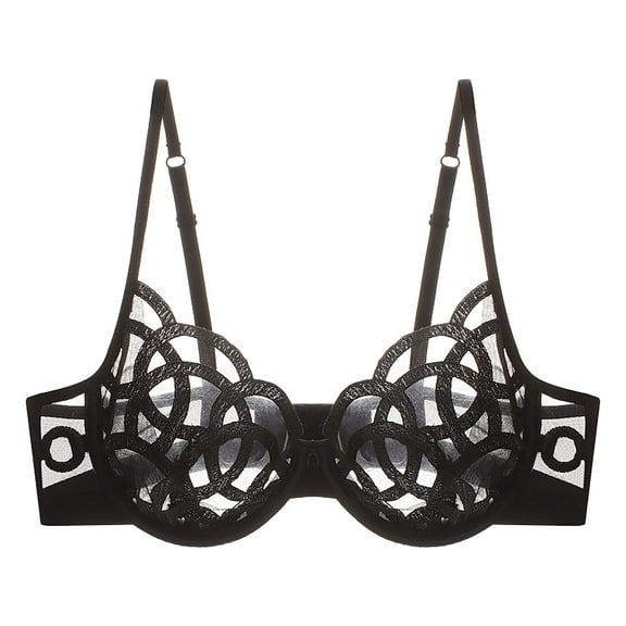 ATENAR Womens Bras,Push Up Bra,Supportive Bras for Women,Breathable,Comfort Fit,Solid,Cotton,Black,XL(US:10)