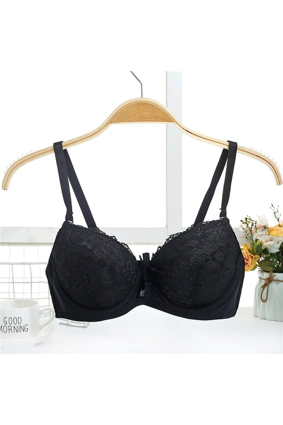 Womens Bras,Push Up Bra,Bras for Women,Soft,Breathable,Solid,Polyester,Spandex ,Black,XL