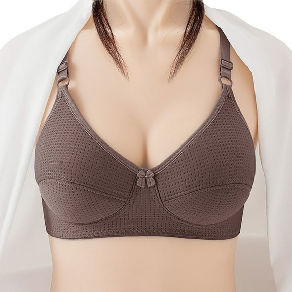 ATENAR Womens Bras,Push Up Bra,Supportive Bras for Women,Stretch Fabric,Breathable,Solid,Acrylic,Coffee,2XL