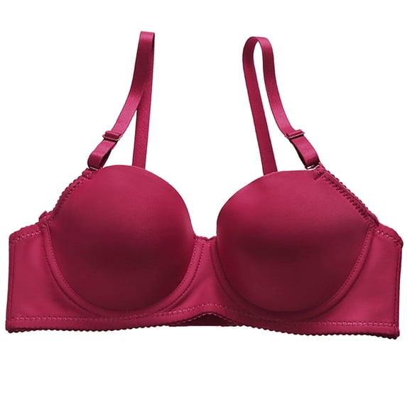 ATENAR Womens Bras,Push Up Bra,Supportive Bras for Women,Stretch Fabric,Breathable,Solid,Nylon,Spandex,Red,XL(US:10)