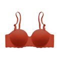 thumbnail image 1 of ATENAR Womens Bras,Push Up Bra,Supportive Bras for Women,Stretch Fabric,Breathable,Solid,Nylon,Spandex,Orange,S(US:4), 1 of 4