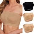 thumbnail image 1 of ATENAR Womens Bras,Strapless Bra,Supportive Bras for Women,Stretch Fabric,Breathable,Solid,Nylon,Spandex,Black,3XL(US:14), 1 of 9