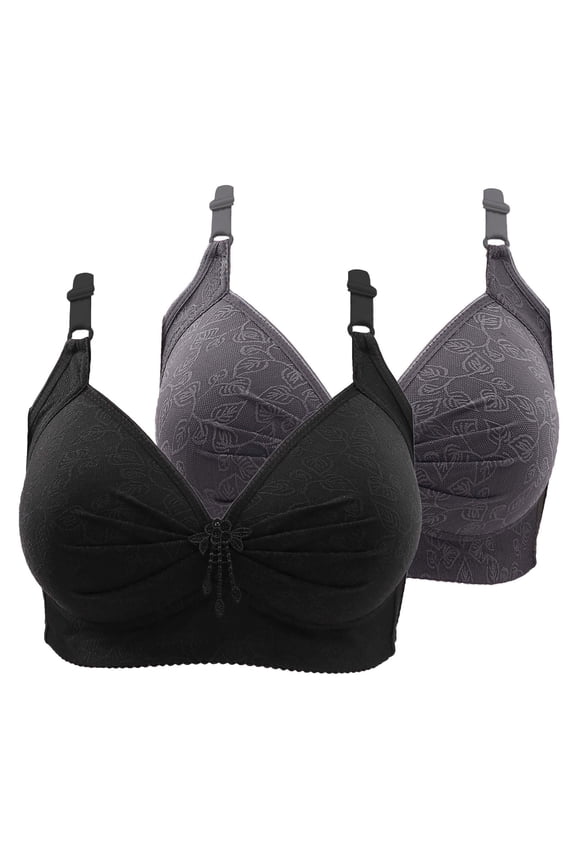 Womens Bras,Wireless Bras for Women,Bras for Women,Breathable,Comfort Fit,Solid,Nylon,Gray,3XL(US:16)