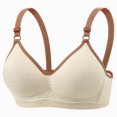 thumbnail image 1 of ATENAR Womens Bras,Wireless Bras for Women,Bras for Women,Breathable,Comfort Fit,Solid,Nylon,Spandex,Beige,L, 1 of 2