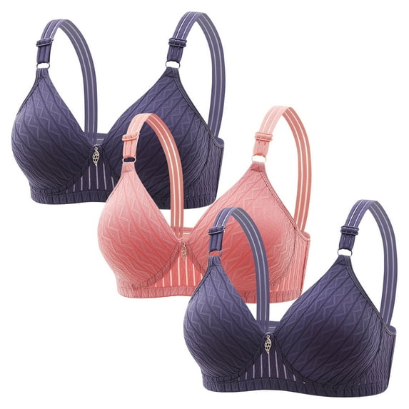 ATENAR Womens Bras,Wireless Bras for Women,Bras for Women,Breathable,Comfort Fit,Solid,Nylon,Spandex,Blue,40/90CD