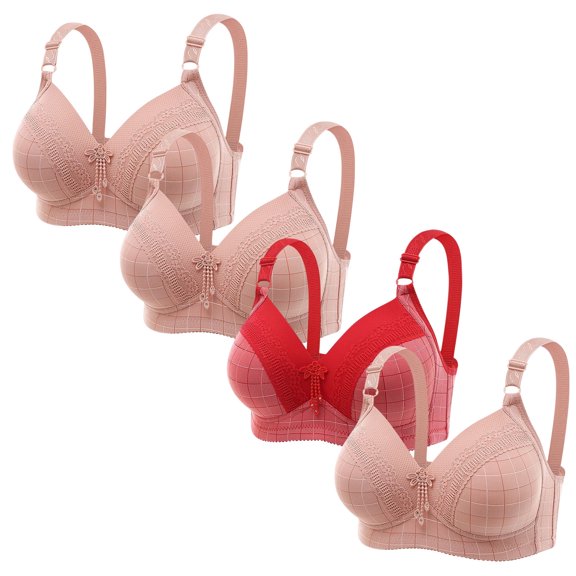 ATENAR Womens Bras,Wireless Bras for Women,Bras for Women,Breathable,Comfort Fit,Solid,Nylon,Spandex,Hot Pink,M