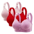 thumbnail image 1 of ATENAR Womens Bras,Wireless Bras for Women,Bras for Women,Breathable,Comfort Fit,Solid,Nylon,Spandex,Multicolor,3XL, 1 of 8