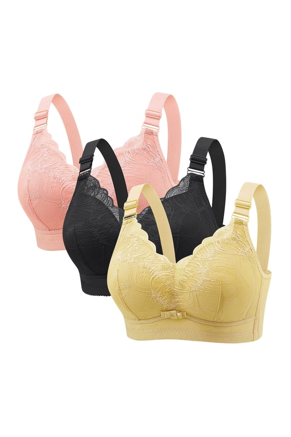 Womens Bras,Wireless Bras for Women,Bras for Women,Breathable,Comfort Fit,Solid,Nylon,Spandex,Multicolor,S