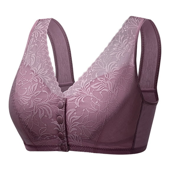 ATENAR Womens Bras,Wireless Bras for Women,Bras for Women,Comfort Fit,Soft,Solid,Nylon,Spandex,Purple,40