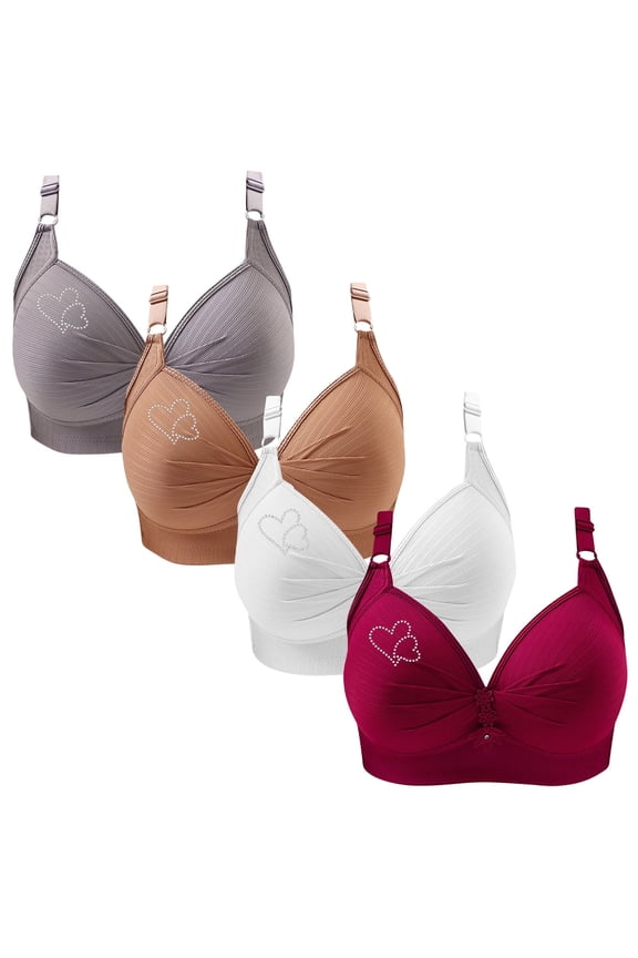 Womens Bras,Wireless Bras for Women,Bras for Women,Soft,Stretch Fabric,Solid,Nylon,Gray,3XL(US:16)