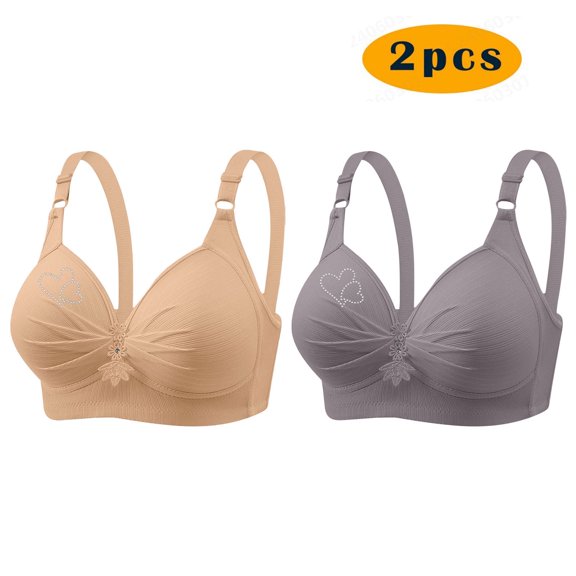 ATENAR Womens Bras,Wireless Bras for Women,Bras for Women,Soft,Stretch Fabric,Solid,Nylon,Gray,S(US:6)