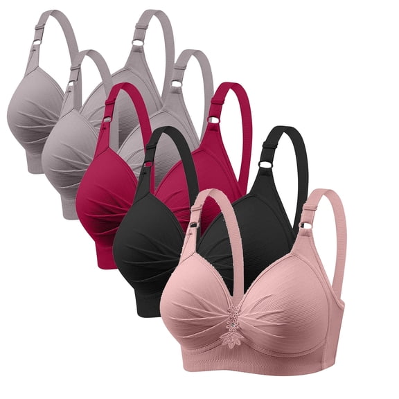 ATENAR Womens Bras,Wireless Bras for Women,Bras for Women,Soft,Stretch Fabric,Solid,Nylon,Multicolor,M(US:8)