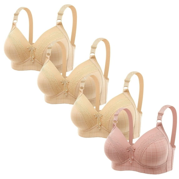 ATENAR Womens Bras,Wireless Bras for Women,Bras for Women,Soft,Stretch Fabric,Solid,Nylon,Spandex,Beige,XL