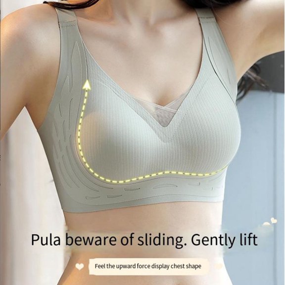 ATENAR Womens Bras,Wireless Bras for Women,Bras for Women,Soft,Stretch Fabric,Solid,Nylon,Spandex,Gray,XL(US:8)