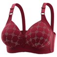 thumbnail image 1 of ATENAR Womens Bras,Wireless Bras for Women,Bras for Women,Soft,Stretch Fabric,Solid,Nylon,Spandex,Red,M, 1 of 9