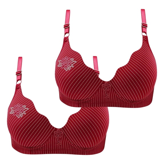 ATENAR Womens Bras,Wireless Bras for Women,Bras for Women,Soft,Stretch Fabric,Solid,Nylon,Spandex,Wine,S（36/80BC ）