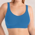 thumbnail image 1 of ATENAR Womens Bras,Wireless Bras for Women,Bras for Women,Soft,Stretch Fabric,Solid,Polyester,Blue,XL, 1 of 5