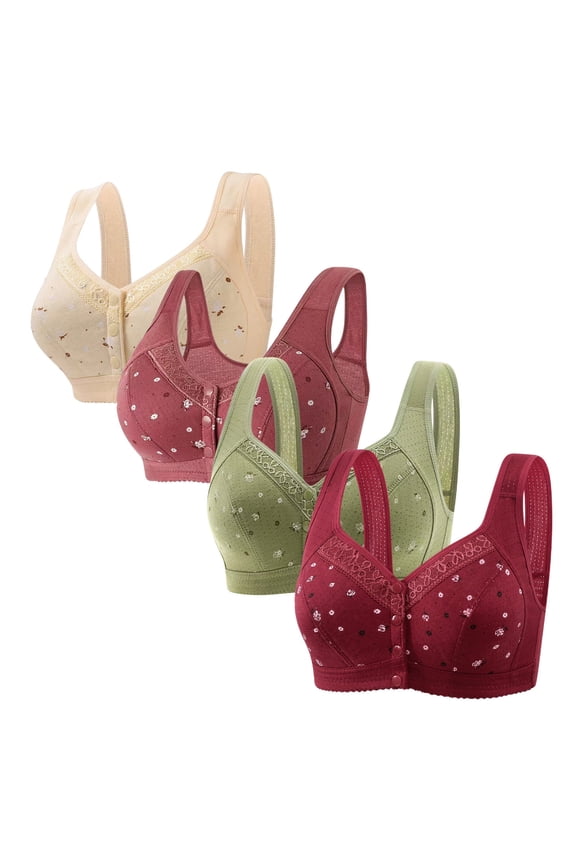 Womens Bras,Wireless Bras for Women,Bras for Women,Stretch Fabric,Breathable,Solid,Nylon,Spandex,Beige,L(US:8)