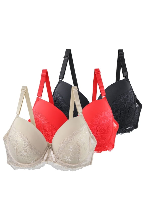 Womens Bras,Wireless Bras for Women,Bras for Women,Stretch Fabric,Breathable,Solid,Nylon,Spandex,Beige,S