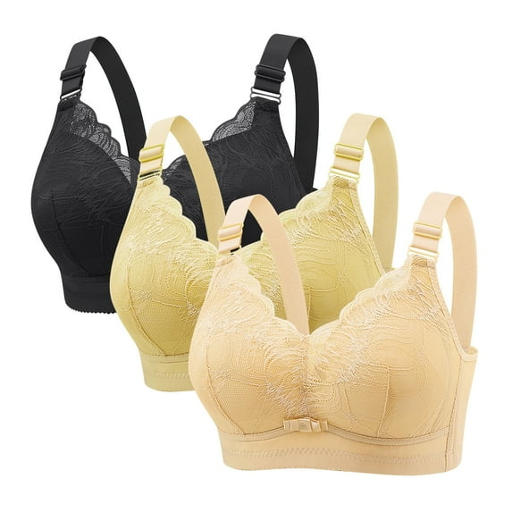 ATENAR Womens Bras,Wireless Bras for Women,Bras for Women,Stretch Fabric,Breathable,Solid,Nylon,Spandex,Multicolor,M