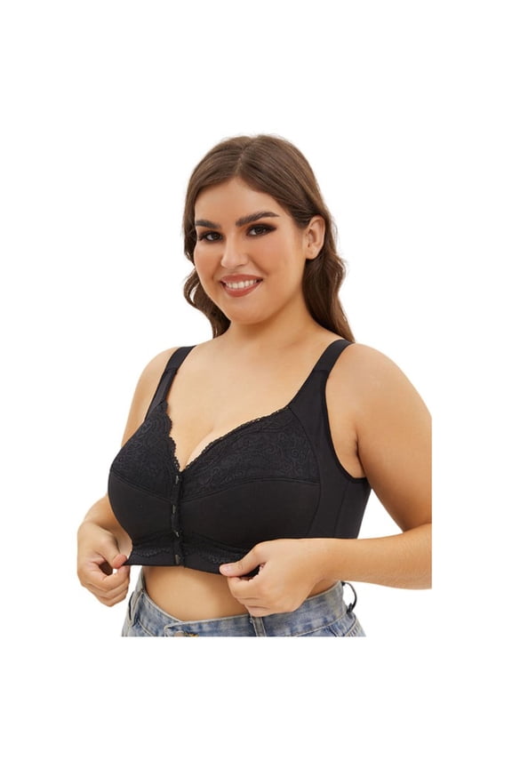 Womens Bras,Wireless Bras for Women,Bras for Women,Stretch Fabric,Breathable,Solid,Polyester,Black,42F
