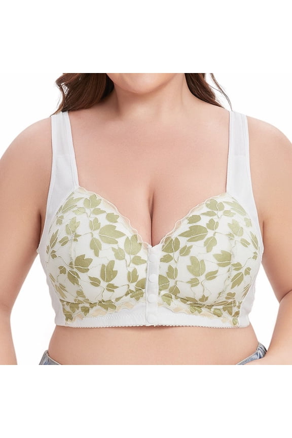 Womens Bras,Wireless Bras for Women,Bras for Women,Stretch Fabric,Breathable,Solid,Polyester,White,48F