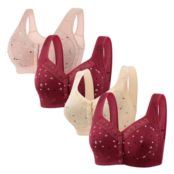 ATENAR Womens Bras,Wireless Bras for Women,Supportive Bras for Women,Breathable,Comfort Fit,Solid,Nylon,Spandex,Pink,XL(US:10)