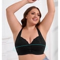thumbnail image 1 of ATENAR Womens Bras,Wireless Bras for Women,Supportive Bras for Women,Breathable,Comfort Fit,Solid,Polyester,Black,42CF, 1 of 6