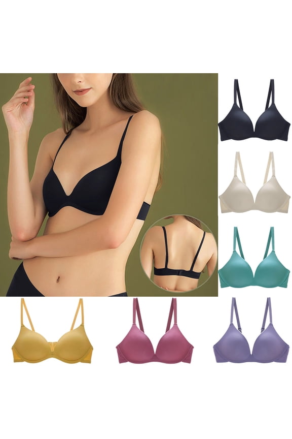 Womens Bras,Wireless Bras for Women,Supportive Bras for Women,Comfort Fit,Soft,Solid,Nylon,Spandex,Black,L(US:8)