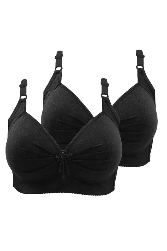 Womens Bras,Wireless Bras for Women,Supportive Bras for Women,Soft,Stretch Fabric,Solid,Nylon,Black,XL(US:12)